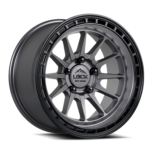 Lock Offroad Baja Matte Grey W/ Matte Black Ring - Part Number BAJA-7857MG Lock Offroad Baja Matte Grey W/ Matte Black Ring Photo