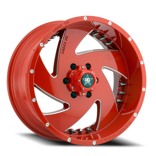 Luxxx LE Lhd6 Red Milled w/ Chrome Spike Rivets