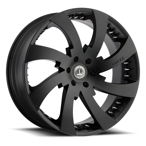 Luxxx LUX 12 Satin Black With Chrome Spike Rivets - Part Number LUX1224105139+15D-B-11 Luxxx LUX 12 Satin Black With Chrome Spike Rivets Photo