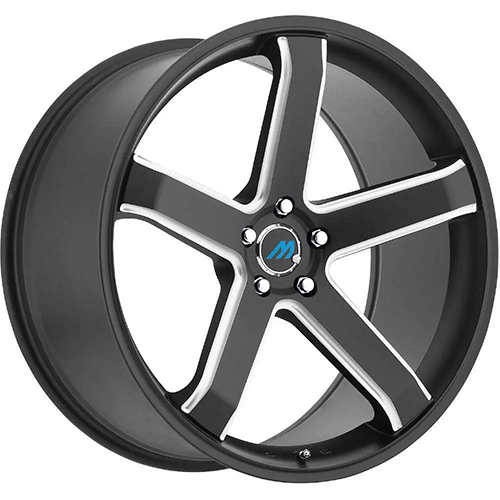Mach Euro Concave ME-5 Satin Black W/ Milled Accents - Part Number ME5-2290KK15FSBMM Mach Euro Concave ME-5 Satin Black W/ Milled Accents Photo