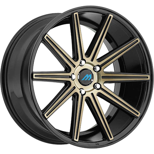 Mach Euro Concave ME-9 Gloss Black W/ Titanium Bronze Face & Undercut - Part Number ME9-2085FF20FGBTB Mach Euro Concave ME-9 Gloss Black W/ Titanium Bronze Face & Undercut Photo