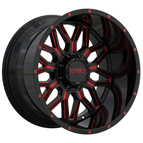 Massiv Off-Road MAS-OR1 Black W/ Red Milled Accents - Part Number MAS-OR1-22106-N18BWR Massiv Off-Road MAS-OR1 Black W/ Red Milled Accents Photo