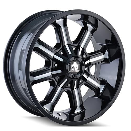 Mayhem Beast 8102 Gloss Black W/ Milled Spokes - Part Number 8102-8956M18 Mayhem Beast 8102 Gloss Black W/ Milled Spokes Photo