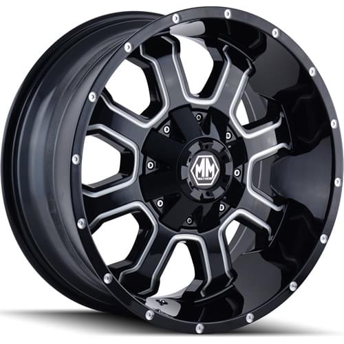 Mayhem Fierce 8103 Gloss Black W/ Milled Spokes - Part Number 8103-2937M Mayhem Fierce 8103 Gloss Black W/ Milled Spokes Photo