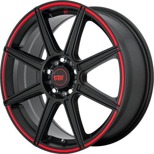 Motegi Racing MR142 CS8 Satin Black W/ Red Stripe - Part Number MR14277008940 Motegi Racing MR142 CS8 Satin Black W/ Red Stripe Photo