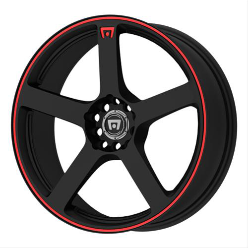 Motegi Racing MR116 Matte Black W/ Red Stripe - Part Number MR11656508740 Motegi Racing MR116 Matte Black W/ Red Stripe Photo