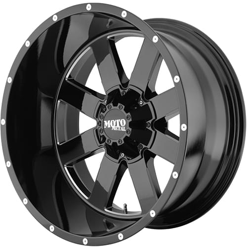 Moto Metal MO962 Gloss Black W/ Milled Accents - Part Number MO96229035300US Moto Metal MO962 Gloss Black W/ Milled Accents Photo