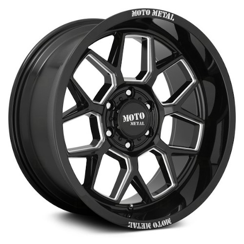 Moto Metal MO803 Banshee Gloss Black W/ Milled Spokes - Part Number MO80321085318N Moto Metal MO803 Banshee Gloss Black W/ Milled Spokes Photo