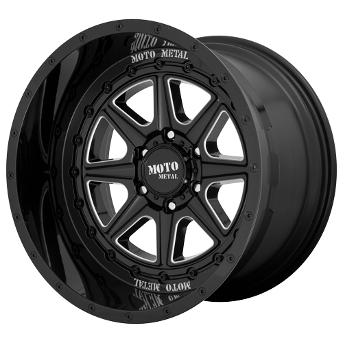 Moto Metal MO801 Phantom Gloss Black W/ Milled Spokes - Part Number MO80121050318N Moto Metal MO801 Phantom Gloss Black W/ Milled Spokes Photo