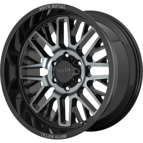 Moto Metal MO802 Gloss Black Machined W/ Gray Tint - Part Number MO80229058418 Moto Metal MO802 Gloss Black Machined W/ Gray Tint Photo