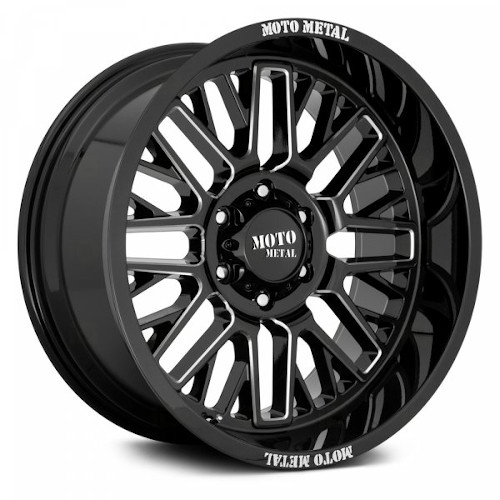 Moto Metal MO802 Gloss Black W/ Milled Spokes - Part Number MO80229085318 Moto Metal MO802 Gloss Black W/ Milled Spokes Photo