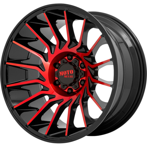 Moto Metal MO807 Gloss Black Machined W/ Red Tint - Part Number MO80722250944N Moto Metal MO807 Gloss Black Machined W/ Red Tint Photo