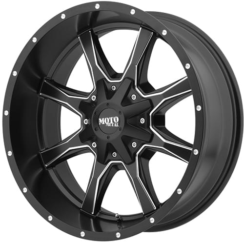 Moto Metal MO970 Satin Black W/ Milled Spokes - Part Number MO97021287944N Moto Metal MO970 Satin Black W/ Milled Spokes Photo