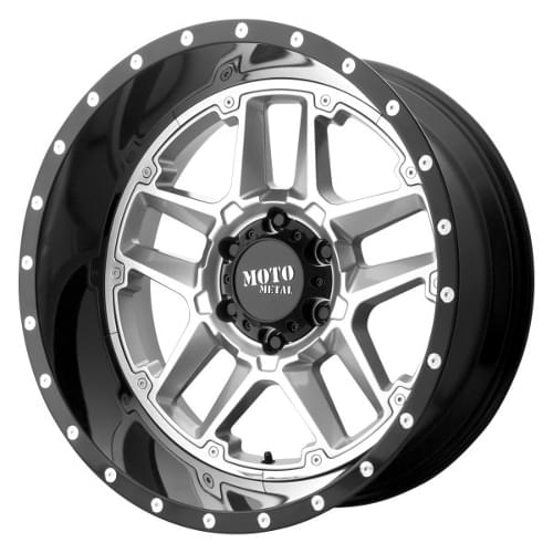 Moto Metal MO987 Sentry Silver W/ Black Lip - Part Number MO98729058418 Moto Metal MO987 Sentry Silver W/ Black Lip Photo
