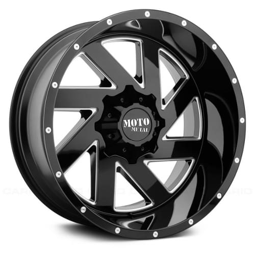 Moto Metal MO988 Meele Black W/ Milled Spokes - Part Number MO98821067318N Moto Metal MO988 Meele Black W/ Milled Spokes Photo
