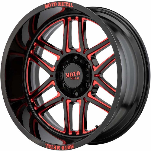 Moto Metal MO992 Folsom Gloss Black Red Milled - Part Number MO99221087918N Moto Metal MO992 Folsom Gloss Black Red Milled Photo
