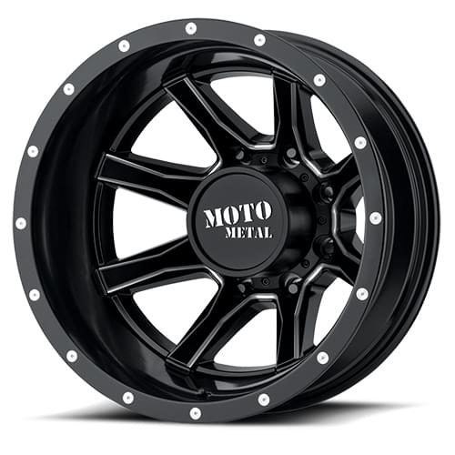 Moto Metal MO995 Gloss Black W/ Milled Spokes Rear - Part Number MO995765827140N Moto Metal MO995 Gloss Black W/ Milled Spokes Rear Photo