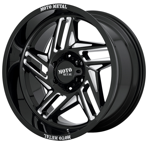 Moto Metal MO996 Ripsaw Gloss Black W/ Milled Spokes - Part Number MO99621085318N Moto Metal MO996 Ripsaw Gloss Black W/ Milled Spokes Photo