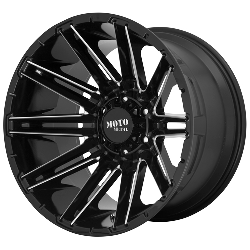 Moto Metal MO998 Gloss Black W/ Milled Spokes - Part Number MO99822050318N Moto Metal MO998 Gloss Black W/ Milled Spokes Photo