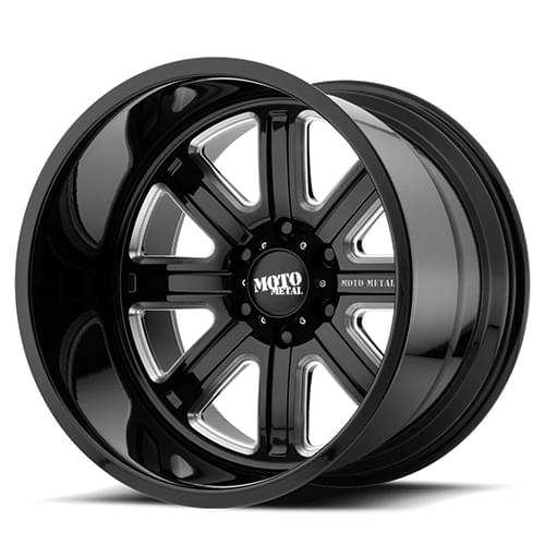 Moto Metal MO402 Gloss Black W/ Milled Spokes - Part Number MO40220450976N Moto Metal MO402 Gloss Black W/ Milled Spokes Photo