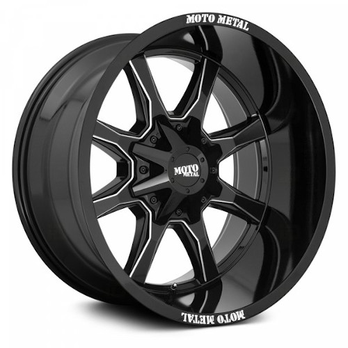 Moto Metal MO970 Gloss Black W/ Milled Spokes - Part Number MO970780673B00US Moto Metal MO970 Gloss Black W/ Milled Spokes Photo