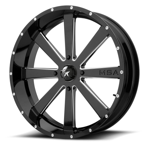 MSA Offroad UTV M34 Flash Black W/ Milled Spokes - Part Number M34-024737M MSA Offroad UTV M34 Flash Black W/ Milled Spokes Photo