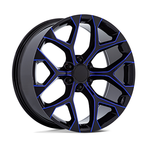 OE Performance PR176 Gloss Black Machined With Blue Milling - Part Number 176BL-2295824 OE Performance PR176 Gloss Black Machined With Blue Milling Photo