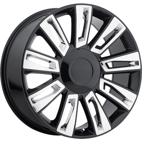 OE Revolution D-06 Gloss Black With Chrome Inserts - Part Number D06-2410655+31GB OE Revolution D-06 Gloss Black With Chrome Inserts Photo