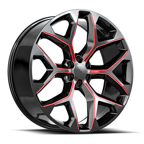 OE Revolution G-09 Gloss Black W/ Red Milled Accents