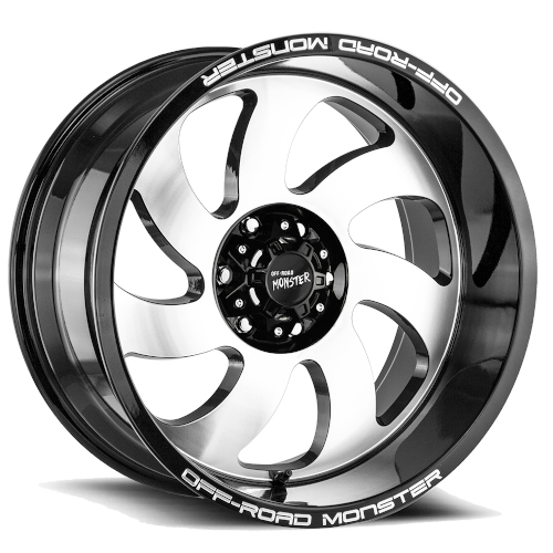 Off-Road Monster M07 Gloss Black Machined - Part Number M07412639N44GBM Off-Road Monster M07 Gloss Black Machined Photo