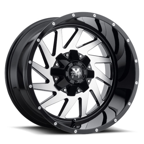 Off-Road Monster M12 Gloss Black Machined - Part Number M12012867N44GBM Off-Road Monster M12 Gloss Black Machined Photo