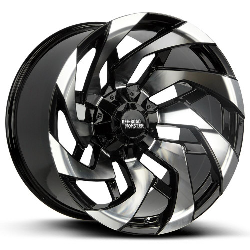 Off-Road Monster M24 Gloss Black Machined - Part Number M240550N19GBM Off-Road Monster M24 Gloss Black Machined Photo