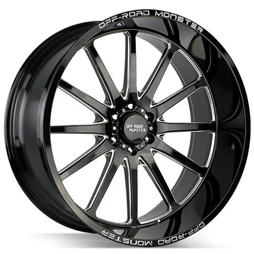 Off-Road Monster M26 Gloss Black Milled - Part Number M26612527N44GBML Off-Road Monster M26 Gloss Black Milled Photo