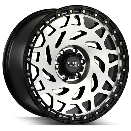 Off-Road Monster M50 Gloss Black Machined W/ Black Ring - Part Number M500635N12GBMBR Off-Road Monster M50 Gloss Black Machined W/ Black Ring Photo