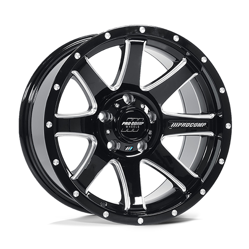 Pro Comp Patriot PA76 Gloss Black Milled - Part Number PXA8176-7973 Pro Comp Patriot PA76 Gloss Black Milled Photo