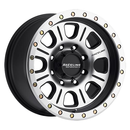 Raceline Monster 928 Satin Black W/ Machined Face - Part Number 928M-79050-12 Raceline Monster 928 Satin Black W/ Machined Face Photo