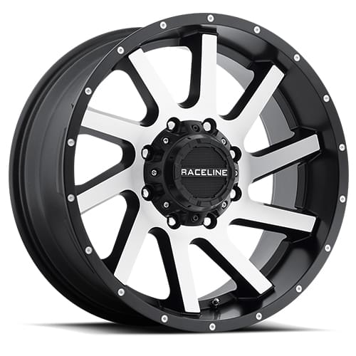 Raceline Twist 932 Satin Black W/ Machined Face - Part Number 932M-29081+12 Raceline Twist 932 Satin Black W/ Machined Face Photo