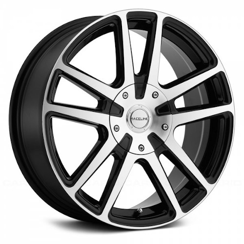 Raceline Encore 145 Black W/ Machined Face - Part Number 145M-57086+40 Raceline Encore 145 Black W/ Machined Face Photo