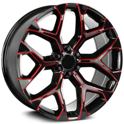 Replica Wheels 101 Gloss Black Candy Red Milled