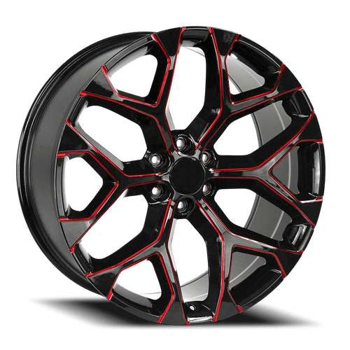 Replica Wheels Rs12 Gloss Black w/ Red Milling