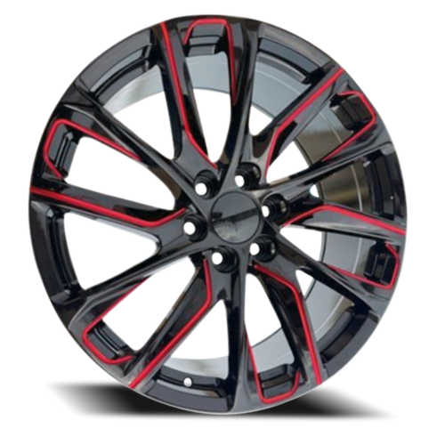 Replica Wheels Rs14 Gloss Black w/ Red Milling
