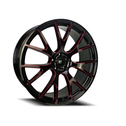 Replica Wheels Rs15 Gloss Black w/ Red Milling