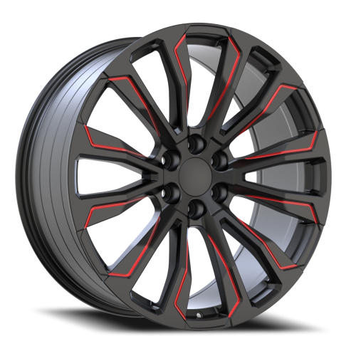 Replica Wheels Rs40 Black Milled w/ Red Tint