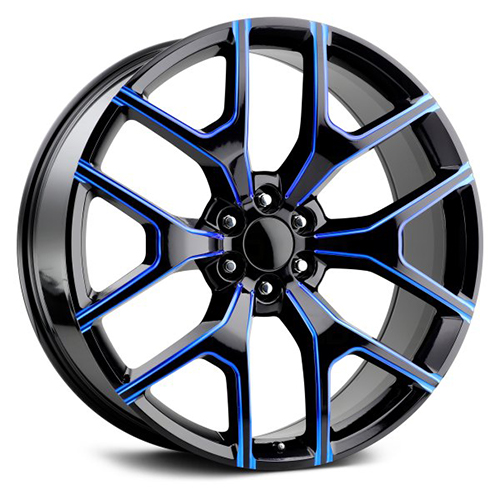 Replica Tech RT-6 Gloss Black W/ Blue Milled Accents - Part Number RT6-2290UU30PBBX-I Replica Tech RT-6 Gloss Black W/ Blue Milled Accents Photo