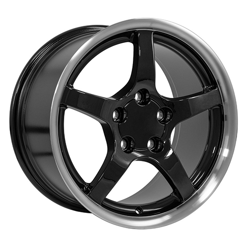 Replica Wheel Chevrolet Corvette C5  CV05 Black W/ Machined Lip