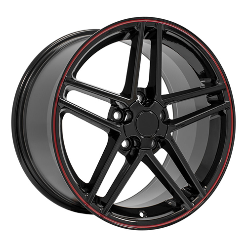 Replica Wheel Chevrolet Corvette C6 Z06 CV07A Gloss Black W/ Redline Photo