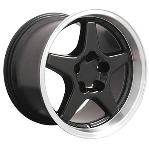 Replica Wheel Chevrolet Corvette ZR1 CV01 Black W/ Machined Lip