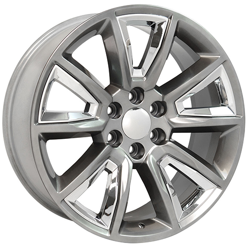 OE Wheels Chevrolet Tahoe CV73B Hyper Black W/ Chrome Inserts - Part Number CV73B-22090-6550-24HB-ic OE Wheels Chevrolet Tahoe CV73B Hyper Black W/ Chrome Inserts Photo