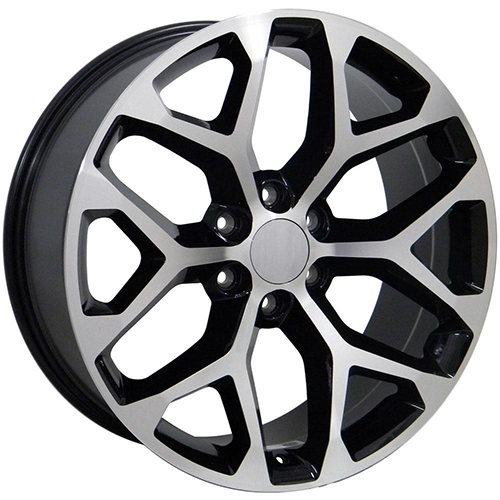 Replica Wheel Chevrolet Silverado CV98B Black Machined Photo