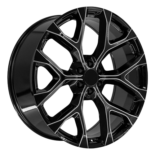 Replica Wheel Chevrolet Silverado CV98B Black W/ Milled Edge Photo